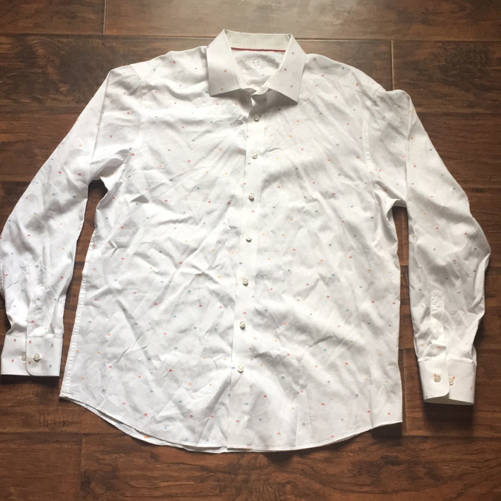 Bugatchi Long Sleeve Dress Shirt Mens 18-36/37